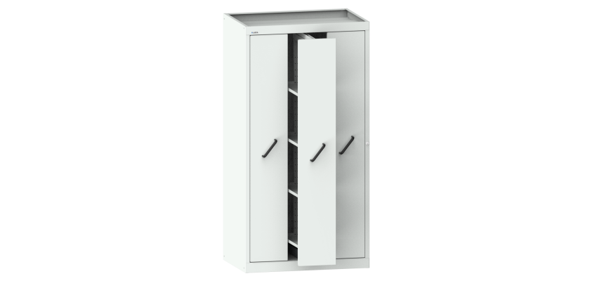 Armoire à 3 extensions verticales avec 4 étagères amovibles H 195 x L 100 x P 69,5 cm gris RAL 7035