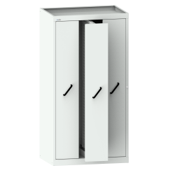 LISTA - Armoire à extension verticale avec panneaux de façades (LxPxH) 1000x695x1950mm 3 extensions avec paroi arrière perforée Gris clair RAL 7035