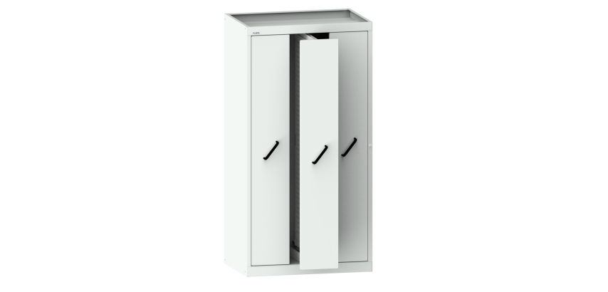 Armoire à 3 extensions verticales avec parois perforées H 195 x L 100 x P 69,5 cm gris RAL 7035