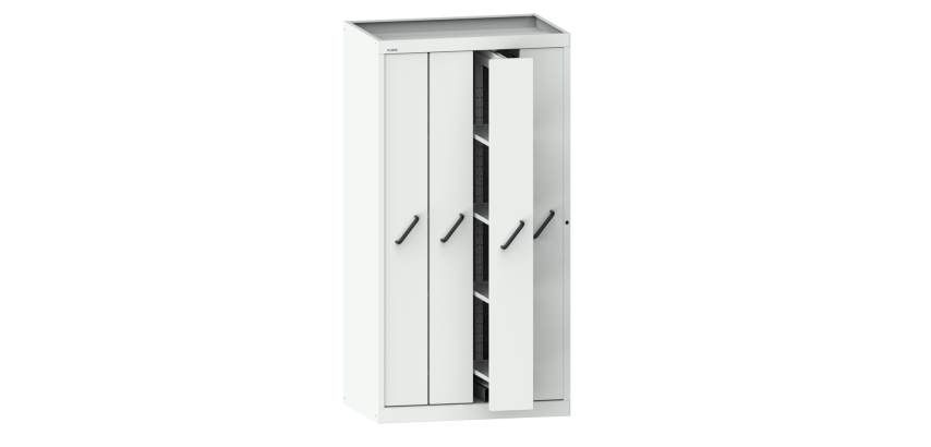 Armoire à 4 extensions verticales avec 4 étagères amovibles Lista H 195 x L 100 x P 69,5 cm gris RAL 7035
