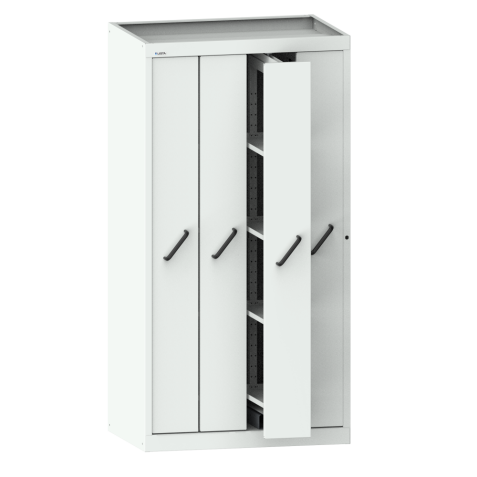 LISTA - Armoire à extension verticale avec panneaux de façades (LxPxH) 1000x695x1950mm 4 extensions avec 4 rayons amovibles par extension Gris clair RAL 7035