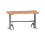 Poste de travail Lista Duo mobile, réglage électrique de la hauteur, plateau en Multiplex, piètement métal gris RAL 9006