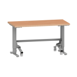 Poste de travail Lista Duo mobile, réglage électrique de la hauteur, plateau en Multiplex, piètement métal gris RAL 9006