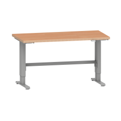 LISTA - Poste de travail Duo Pro (LxPxH) 1530x800x750-1250mm pour profondeur de module 725mm réglage électrique de la hauteur type Euro (CH/D/F) Multiplex Silver métallique RAL 9006-M
