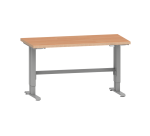 Poste de travail Lista Duo Pro réglage électrique en hauteur, plateau en Multiplex, piètement métal gris RAL 9006
