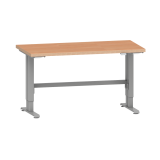 Poste de travail Lista Duo Pro réglage électrique en hauteur, plateau en Multiplex, piètement métal gris RAL 9006