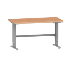 Poste de travail Lista Duo Pro réglage électrique en hauteur, plateau en Multiplex, piètement métal gris RAL 9006