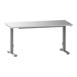 LISTA - Poste de travail Solo Basic (LxPxH) 2030x750x738-1238mm pour profondeur de module 675mm réglage électrique de la hauteur type Euro (CH/D/F) Mélamine Silver métallique RAL 9006-M
