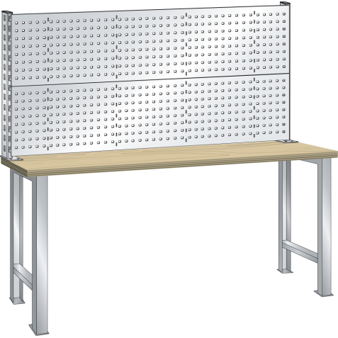 LISTA - Superstructure universelle pour établis (LxH) 1500x700mm Gris clair RAL 7035