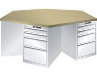 LISTA - Établi hexagonaux 27x36E (HxLxP) 84 x 250 x 216,5cm KEY Lock R7035