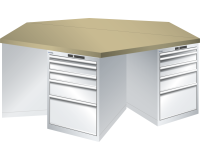 LISTA - Établi hexagonaux 27x36E (HxLxP) 84 x 250 x 216,5 cm KEY Lock R7035