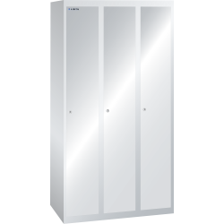 LISTA - Armoire-vestiaire (LxPxH) 900x500x1700mm 3 compartiments sans infrastructure, porte lisse, KEY Lock Gris clair RAL 7035