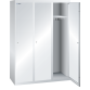LISTA - Armoire-vestiaire (LxPxH) 1200x500x1700mm 3 compartiments sans infrastructure, porte lisse, KEY Lock Gris clair RAL 7035