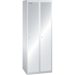 LISTA - Armoire-vestiaire (LxPxH) 600x500x1700mm 2 compartiments sans infrastructure, porte lisse, KEY Lock Gris clair RAL 7035