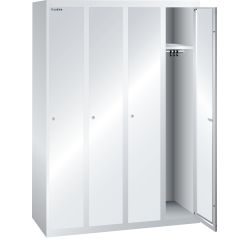 LISTA - Armoire-vestiaire (LxPxH) 1200x500x1700mm 4 compartiments sans infrastructure, porte lisse, KEY Lock Gris clair RAL 7035