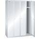 LISTA - Armoire-vestiaire (LxPxH) 1200x500x1700mm 4 compartiments sans infrastructure, porte lisse, KEY Lock Gris clair RAL 7035