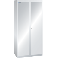 LISTA - Armoire-vestiaire (LxPxH) 800x500x1700mm 2 compartiments sans infrastructure, porte lisse, KEY Lock Gris clair RAL 7035
