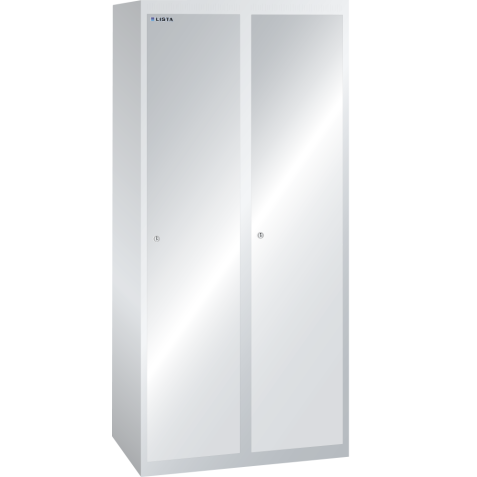 LISTA - Armoire-vestiaire (LxPxH) 800x500x1700mm 2 compartiments sans infrastructure, porte lisse, KEY Lock Gris clair RAL 7035