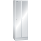 LISTA - Armoire-vestiaire (LxPxH) 600x500x1800mm 2 compartiments avec socle, porte lisse, KEY Lock Gris clair RAL 7035