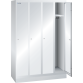 LISTA - Armoire-vestiaire (LxPxH) 1200x500x1800mm 4 compartiments avec socle, porte lisse, KEY Lock Gris clair RAL 7035