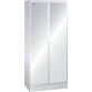 LISTA - Armoire-vestiaire (LxPxH) 800x500x1800mm 2 compartiments avec socle, porte lisse, KEY Lock Gris clair RAL 7035