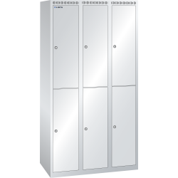 LISTA - Armoire-vestiaire (LxPxH) 900x500x1700mm 3x2 casiers sans infrastructure, porte lisse, KEY Lock Gris clair RAL 7035