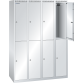 LISTA - Armoire-vestiaire (LxPxH) 1200x500x1700mm 4x2 casiers sans infrastructure, porte lisse, KEY Lock Gris clair RAL 7035