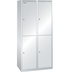 LISTA - Armoire-vestiaire (LxPxH) 800x500x1700mm 2x2 casiers sans infrastructure, porte lisse, KEY Lock Gris clair RAL 7035