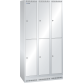 LISTA - Armoire-vestiaire (LxPxH) 900x500x1800mm 3x2 casiers avec socle, porte lisse, KEY Lock Gris clair RAL 7035