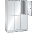 Armoire-vestiaire Lista 2 niveaux - L 40 cm par compartiment - Gris clair RAL 7035