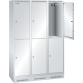 LISTA - Armoire-vestiaire (LxPxH) 1200x500x1800mm 3x2 casiers avec socle, porte lisse, KEY Lock Gris clair RAL 7035