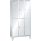 LISTA - Armoire-vestiaire (LxPxH) 900x500x1850mm 3x2 casiers avec pieds, porte lisse, KEY Lock Gris clair RAL 7035
