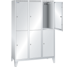 Armoire-vestiaire Lista 2 niveaux - L 40 cm par compartiment - Gris clair RAL 7035