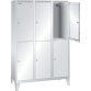 LISTA - Armoire-vestiaire (LxPxH) 1200x500x1850mm 3x2 casiers avec pieds, porte lisse, KEY Lock Gris clair RAL 7035