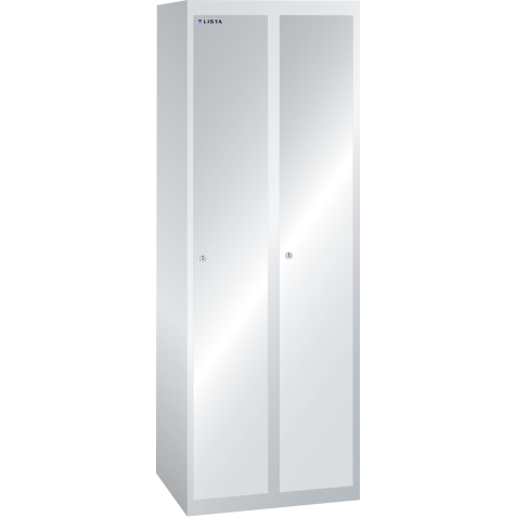 LISTA - Armoire-vestiaire (LxPxH) 600x500x1700mm 2 compartiments sans infrastructure, porte perforée, KEY Lock Gris clair RAL 7035