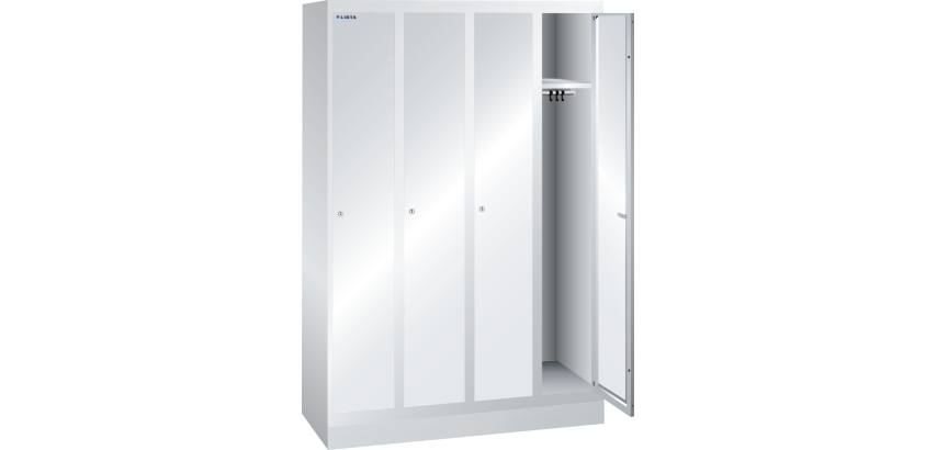 Armoire-vestiaire Lista 1 porte battante pour 1 compartiment de L 30 cm - Gris clair RAL 7035