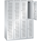 LISTA - Armoire-vestiaire (LxPxH) 1200x500x1700mm 4x2 casiers sans infrastructure, porte perforée, KEY Lock Gris clair RAL 7035