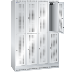 Armoire-vestiaire Lista 2 niveaux - L 30 cm par compartiment - Gris clair RAL 7035