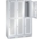 Armoire-vestiaire Lista 2 niveaux - L 40 cm par compartiment - Gris clair RAL 7035