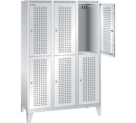 Armoire-vestiaire Lista 2 niveaux - L 40 cm par compartiment - Gris clair RAL 7035