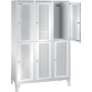 LISTA - Armoire-vestiaire (LxPxH) 1200x500x1850mm 3x2 casiers avec pieds, porte perforée, KEY Lock Gris clair RAL 7035