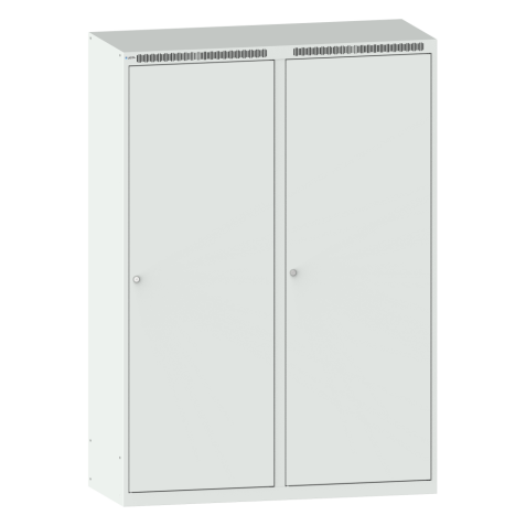 LISTA - Armoire-vestiaire (LxPxH) 1200x500x1700mm 4 compartiments sans infrastructure, porte lisse, KEY Lock Gris clair RAL 7035