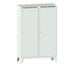 Armoire-vestiaire Lista 1 porte battante pour 2 compartiments L 30 cm - Gris clair RAL 7035