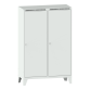 LISTA - Armoire-vestiaire (LxPxH) 1200x500x1850mm 4 compartiments avec pieds, porte lisse, KEY Lock Gris clair RAL 7035