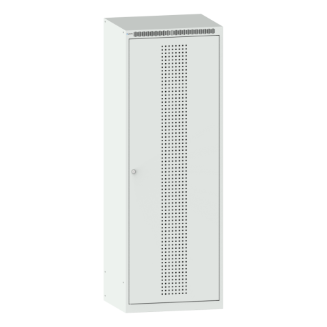 LISTA - Armoire-vestiaire (LxPxH) 600x500x1700mm 2 compartiments sans infrastructure, porte perforée, KEY Lock Gris clair RAL 7035