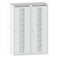 LISTA - Armoire-vestiaire (LxPxH) 1200x500x1700mm 4 compartiments sans infrastructure, porte perforée, KEY Lock Gris clair RAL 7035