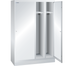 Armoire-vestiaire Lista 1 porte battante pour 2 compartiments L 30 cm - Gris clair RAL 7035