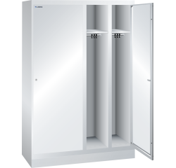 Armoire-vestiaire Lista 1 porte battante pour 2 compartiments P 50 cm - Gris clair RAL 7035