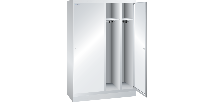 Armoire-vestiaire Lista 1 porte battante pour 2 compartiments L 30 cm - Gris clair RAL 7035