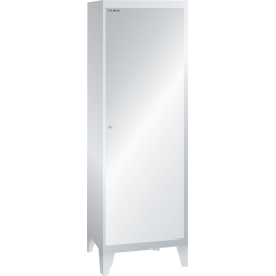 LISTA - Armoire-vestiaire (LxPxH) 600x500x1850mm 2 compartiments avec pieds, porte perforée, KEY Lock Gris clair RAL 7035